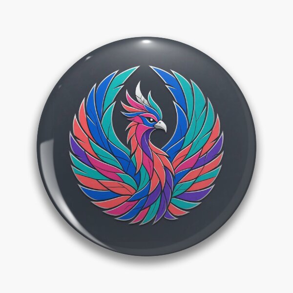 Item preview, Colorful Phoenix Bird Circular Mythical Crest designed and sold by Owcomm.