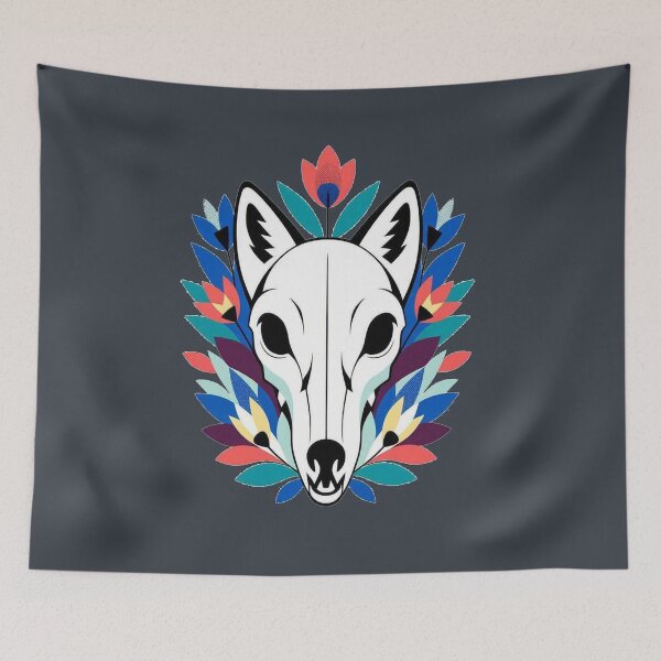 Item preview, Mystical Animal Skull With Floral Foliage designed and sold by Owcomm.
