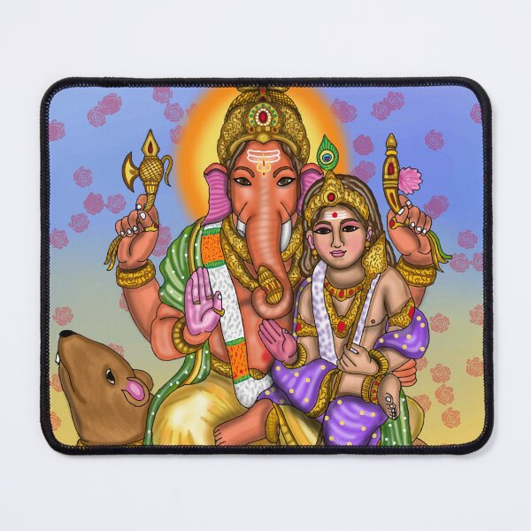 Item preview, Lord Ganesha and Kartikeya Digital Drawing | Hindu Brothers Divine Artwork designed and sold by Harshit_Digital_Arts.