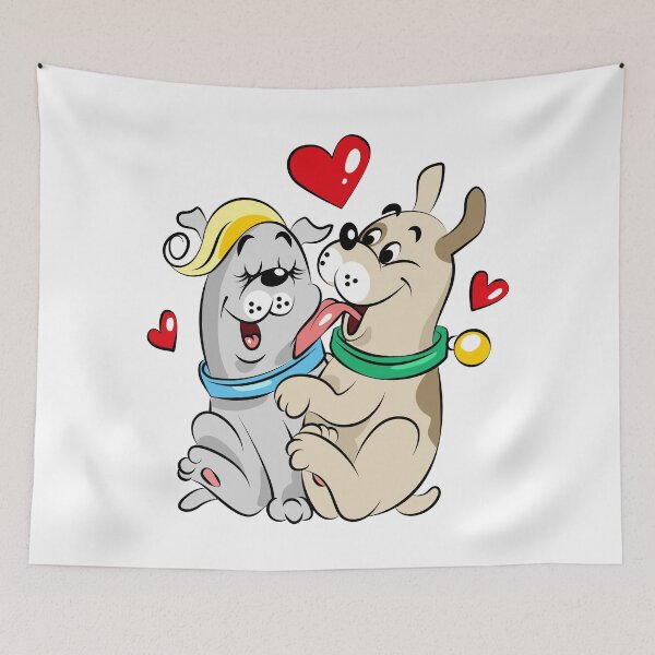 Item preview, Cute Dog Couple in Love designed and sold by Ekaterina  Biserova.