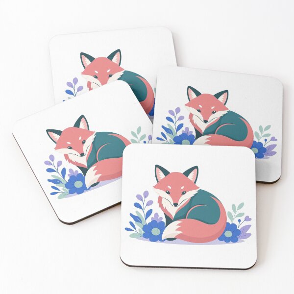 Item preview, Cute Red Fox Resting Among Blue Florals designed and sold by Owcomm.