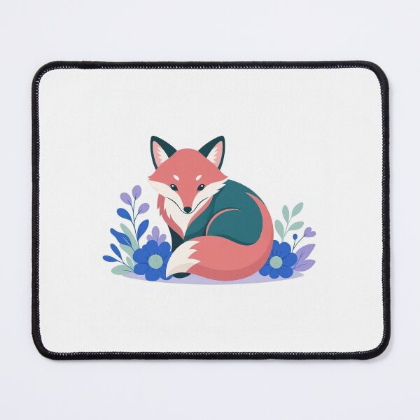 Item preview, Cute Red Fox Resting Among Blue Florals designed and sold by Owcomm.