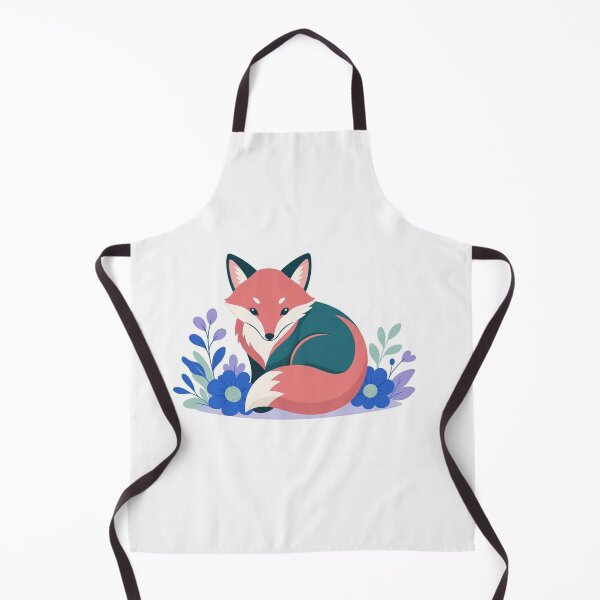 Item preview, Cute Red Fox Resting Among Blue Florals designed and sold by Owcomm.