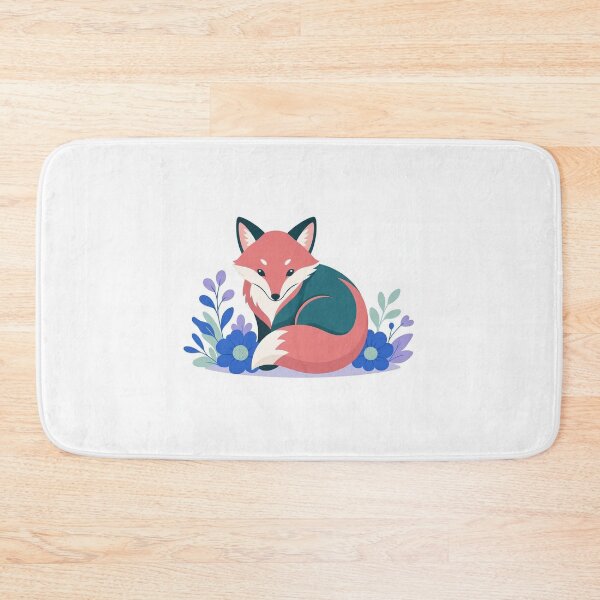 Item preview, Cute Red Fox Resting Among Blue Florals designed and sold by Owcomm.