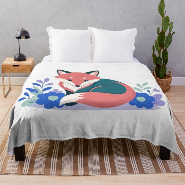 Item preview, Cute Red Fox Resting Among Blue Florals designed and sold by Owcomm.