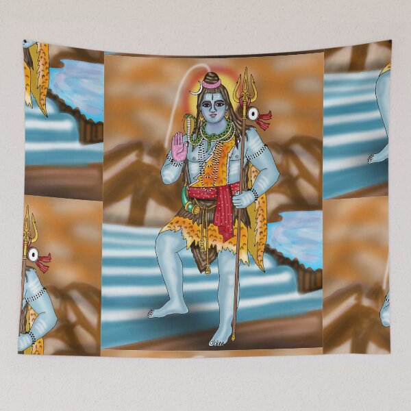 Artikelvorschau, Digitale Zeichnung von Lord Shiva | Spirituelle Illustration des Hindu-Gottes Mahadev entworfen und verkauft von Harshit_Digital_Arts.