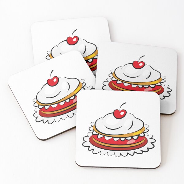 Item preview, Cute Cherry Cream Cake Illustration designed and sold by Ekaterina  Biserova.