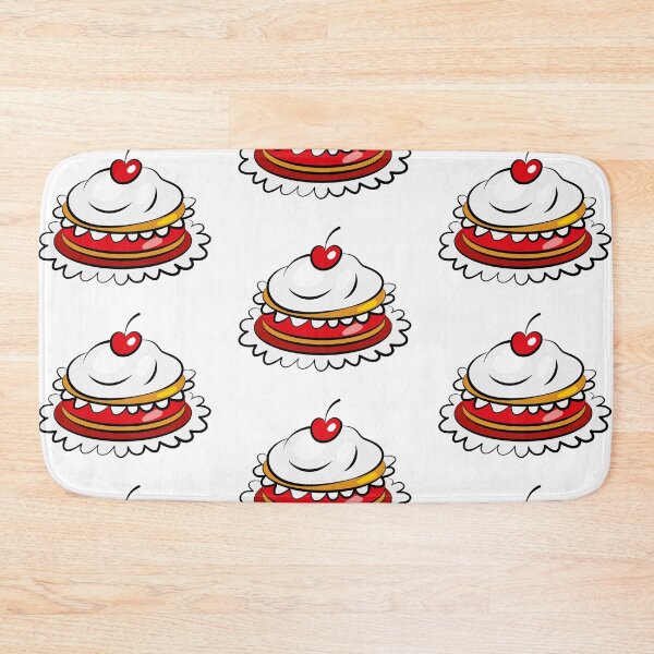 Item preview, Cute Cherry Cream Cake Illustration designed and sold by Ekaterina  Biserova.