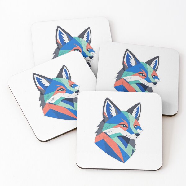 Item preview, Geometric Blue Fox Head Illustration designed and sold by Owcomm.