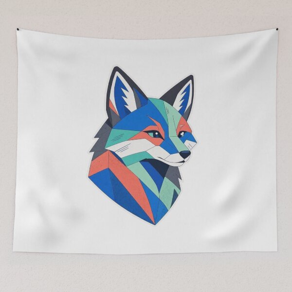 Item preview, Geometric Blue Fox Head Illustration designed and sold by Owcomm.