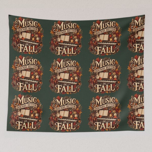 Item preview, Music Sounds Better in Fall – Cozy Autumn Music Lover Design designed and sold by astersgraphics.