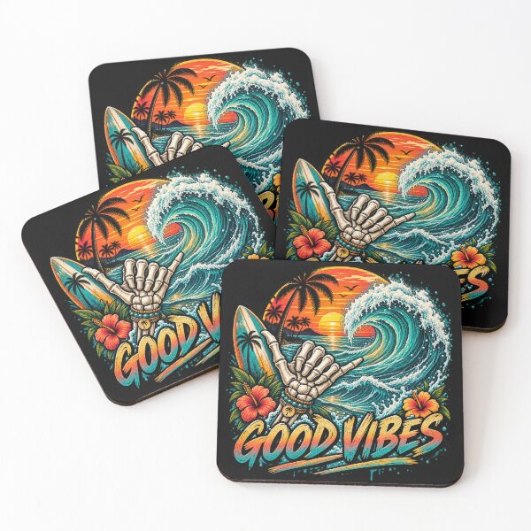 Item preview, Retro Good Vibes Surf Shaka designed and sold by RawEdgeStudios.