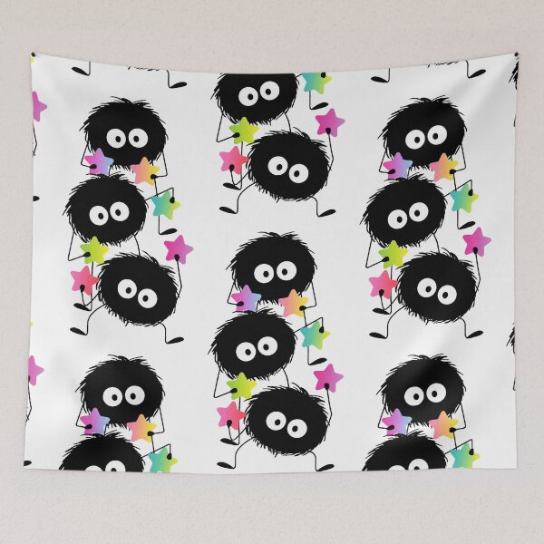 Item preview, Cute Soot Sprites with Colorful Stars – Whimsical Studio Ghibli Inspired Art designed and sold by Bloomie_Studio .