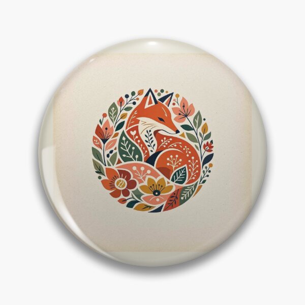 Item preview, Cute Red Fox Surrounded by Autumn Floral Motifs designed and sold by Owcomm.