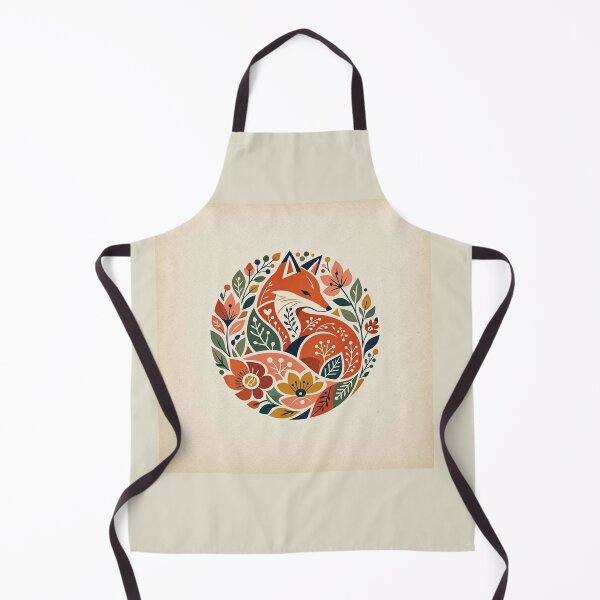 Item preview, Cute Red Fox Surrounded by Autumn Floral Motifs designed and sold by Owcomm.