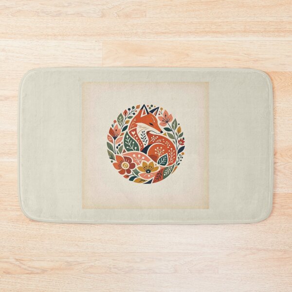 Item preview, Cute Red Fox Surrounded by Autumn Floral Motifs designed and sold by Owcomm.