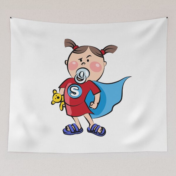 Item preview, Cute Little Superhero Girl designed and sold by Ekaterina  Biserova.