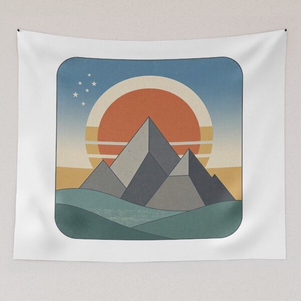 Item preview, Retro Mountain Sunset Horizon Landscape designed and sold by Owcomm.
