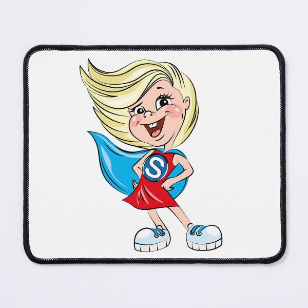 Item preview, Funny Superhero Girl with Blue Cape designed and sold by Ekaterina Biserova.