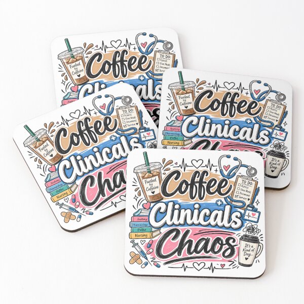 Item preview, Coffee Clinicals Chaos – Funny Nursing Student Design designed and sold by RJACreative.