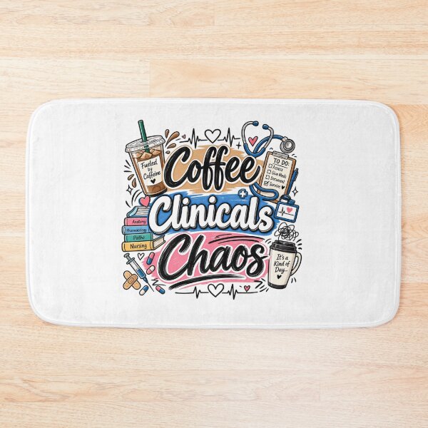 Item preview, Coffee Clinicals Chaos – Funny Nursing Student Design designed and sold by RJACreative.