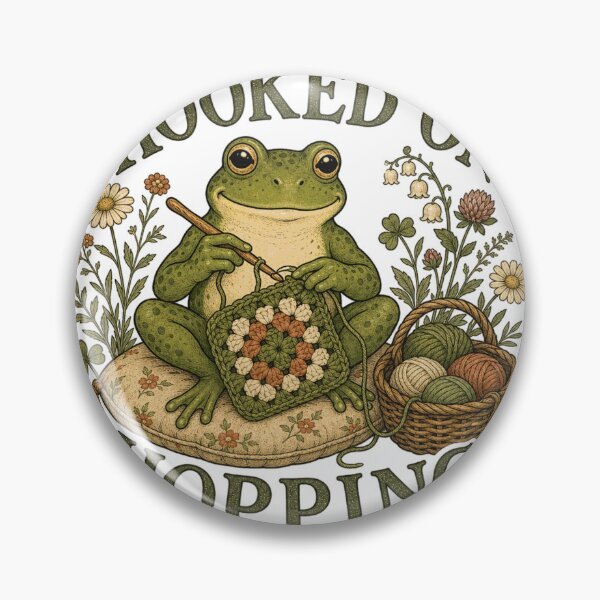 Item preview, Hooked on Hopping Cottagecore Crochet Frog designed and sold by BoosterShop.