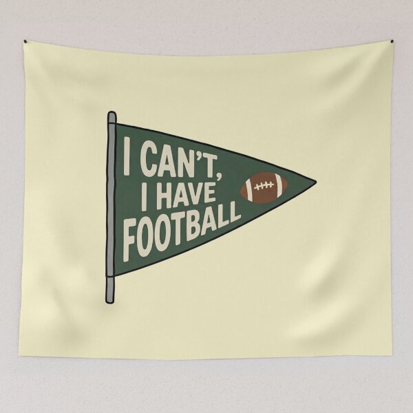 Item preview, I Can't I Have Football Vintage Pennant Flag designed and sold by LuloCreative.