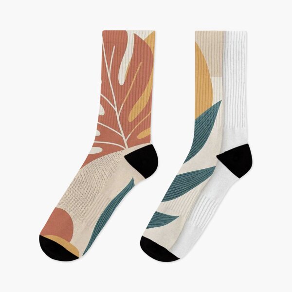Item preview, Mid Century Modern Botanical Leaves Geometric Shape Art designed and sold by Owcomm.
