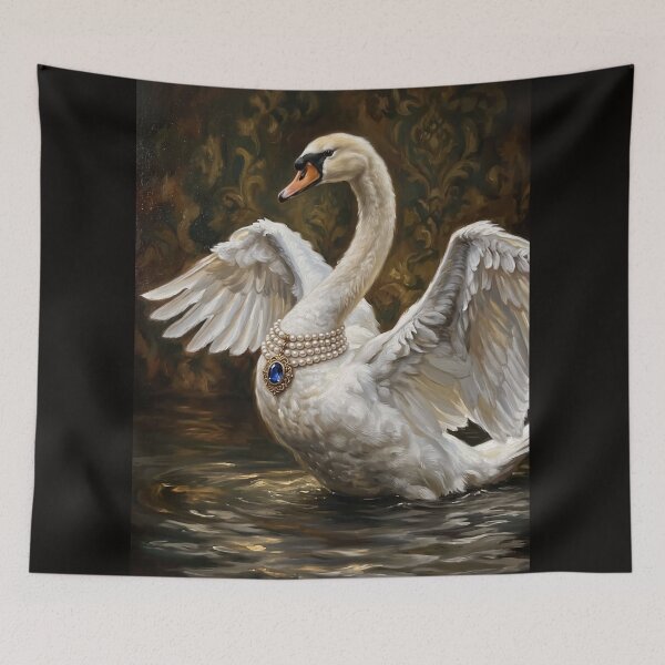 Item preview, Vintage Swan Sapphire Pearl Necklace designed and sold by Real Beast Art.