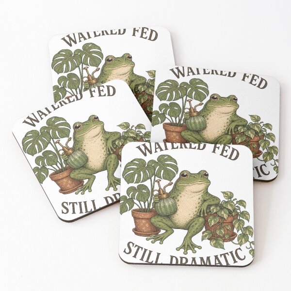 Item preview, Watered Fed Still Dramatic Cottagecore Houseplant Frog designed and sold by BoosterShop.