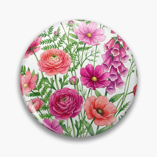 Item preview, Vibrant Pink Floral Watercolor Botanical Bouquet designed and sold by ehabm15.