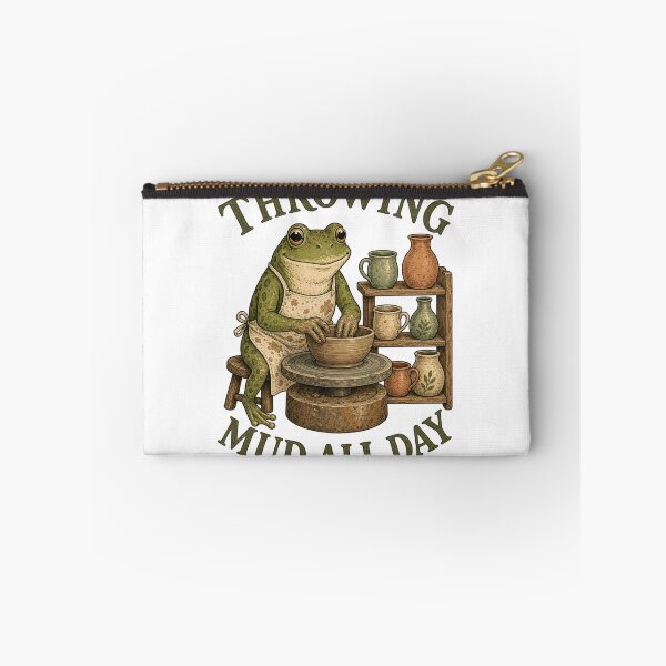Item preview, Throwing Mud All Day Cottagecore Pottery Frog designed and sold by BoosterShop.