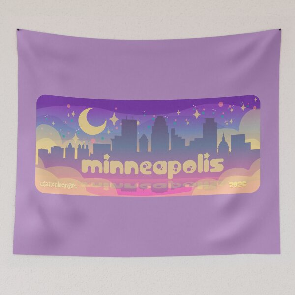 Artikelvorschau, City-Pop-Stil, Skyline von Minneapolis entworfen und verkauft von SailorLoonArt.