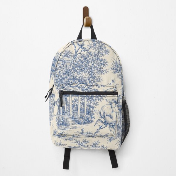 Item preview, Southern toile pattern with magnolias, riverboat and dog designed and sold by Rue Design Company.