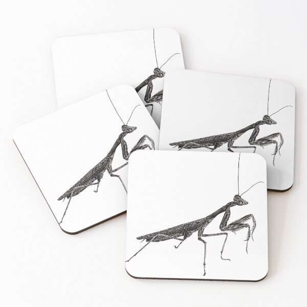 Item preview, Madagascan marbled praying mantis illustration designed and sold by LorenDowding.