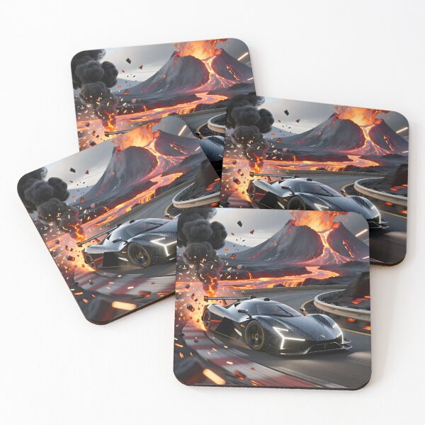 Item preview, Volcanic Drift Carbon Fiber Supercar Action Art designed and sold by Beamsmith.