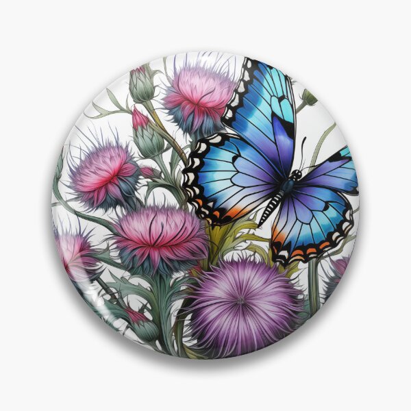 Artikelvorschau, Blauer Schmetterling auf Disteln entworfen und verkauft von ljgift.