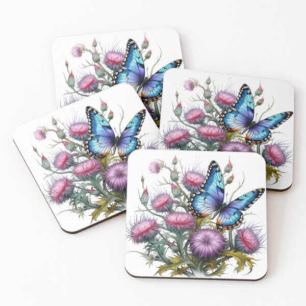 Item preview, Blue Butterfly on Thistles designed and sold by ljgift.