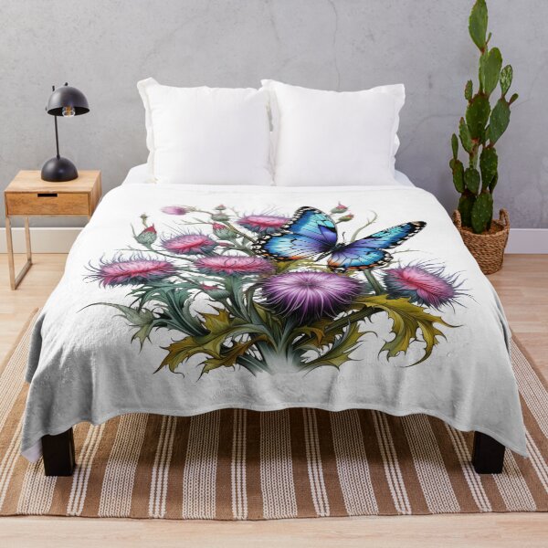 Item preview, Blue Butterfly on Thistles designed and sold by ljgift.