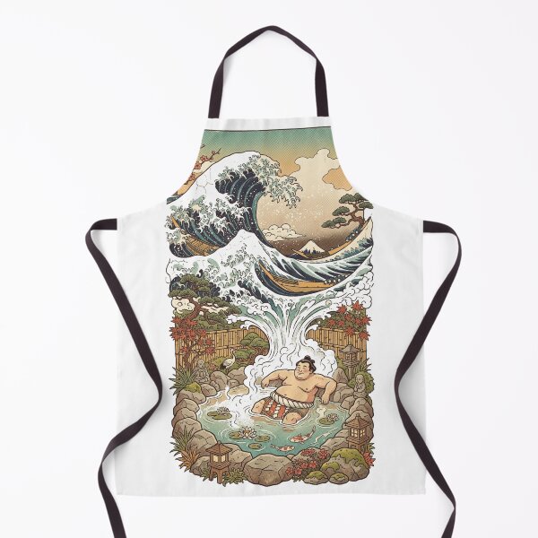 Item preview, Japanese vintage design Great Wave off Kanagawa Sumo Wrestler in Onsen designed and sold by Rhu Creations.
