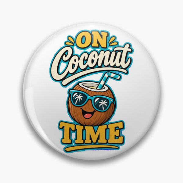 Item preview, On Coconut Time – Tropical Vacation Coconut designed and sold by EastEndTownie.