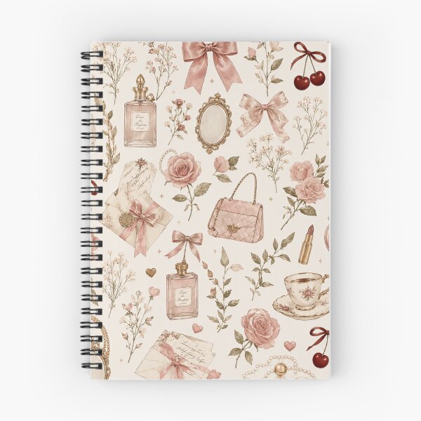 Item preview, Coquette Pink Roses and Vintage Perfume Aesthetic Pattern designed and sold by NinaVibeStudio.
