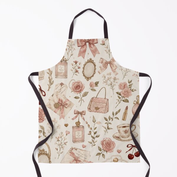 Item preview, Coquette Pink Roses and Vintage Perfume Aesthetic Pattern designed and sold by NinaVibeStudio.
