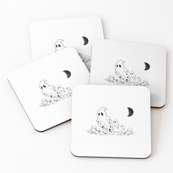 Item preview, Floating Spectral Ghosts - Horror Cartoon Illustration designed and sold by GoldenGlimmers.
