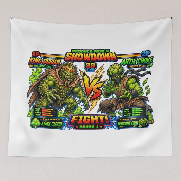 Item preview, Artie Choke vs King Durian Produce Realm Showdown designed and sold by Fort Chiswell Trading Company.