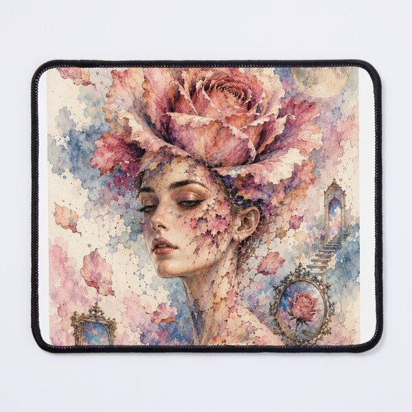 Item preview, Surrealist rose watercolor — floral dream designed and sold by Axokris.