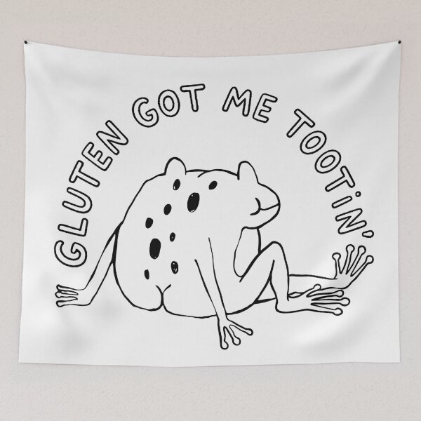 Item preview, Gluten Got Me Tootin’ Funny Frog Fart Meme designed and sold by artworkathome.