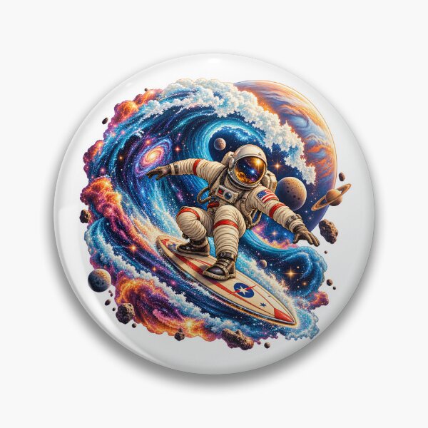 Item preview, Cosmic Surfing Astronaut – Vintage Retro Sci Fi Space Adventure designed and sold by builtforyou.