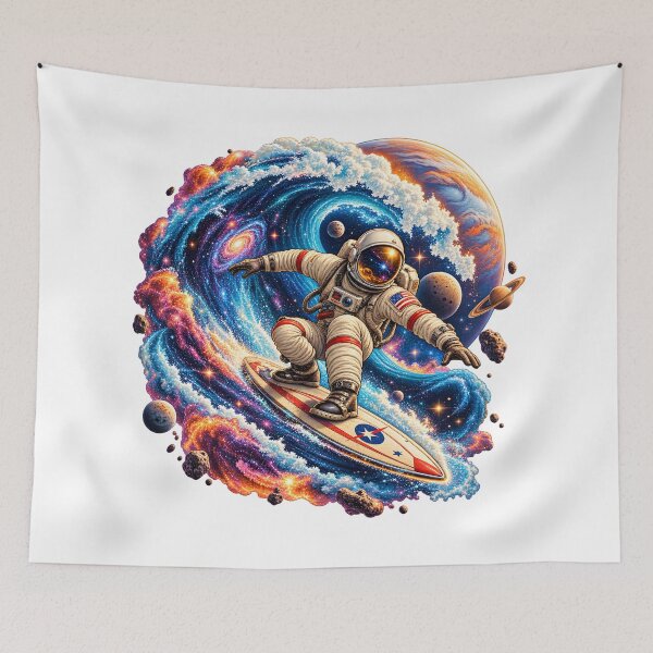Item preview, Cosmic Surfing Astronaut – Vintage Retro Sci Fi Space Adventure designed and sold by builtforyou.