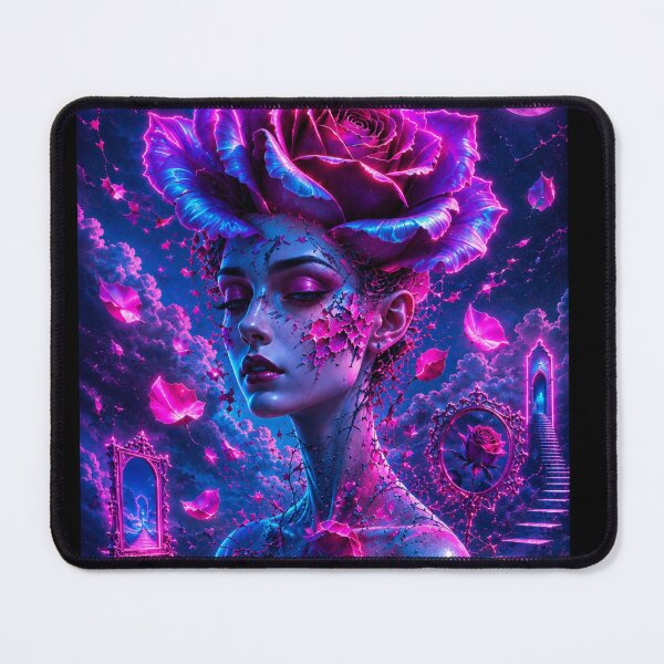 Item preview, Surreal neon rose — a dreamlike vision designed and sold by Axokris.